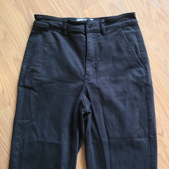 EVERLANE THE CROPPED STRAIGHT REGULAR UTILITY PANTS stretch cotton black sz 4 - Picture 3 of 7
